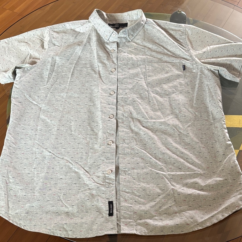 Men's Light Gray Button-Down Shirt